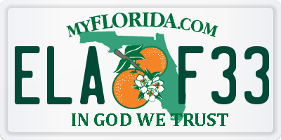 FL license plate ELAF33
