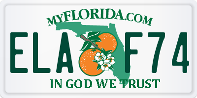 FL license plate ELAF74