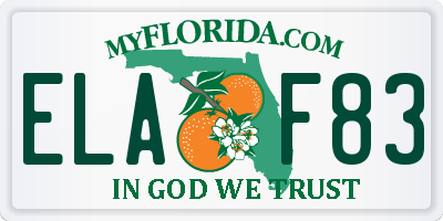 FL license plate ELAF83