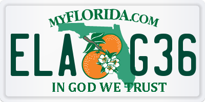 FL license plate ELAG36