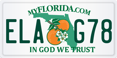 FL license plate ELAG78