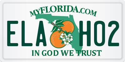 FL license plate ELAH02