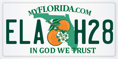 FL license plate ELAH28
