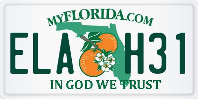 FL license plate ELAH31