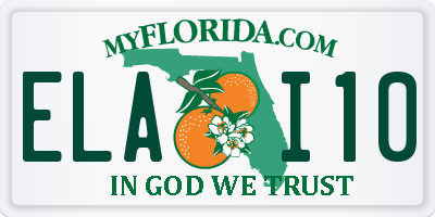 FL license plate ELAI10