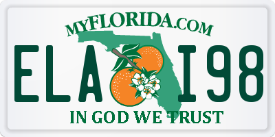 FL license plate ELAI98