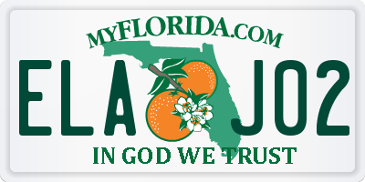 FL license plate ELAJ02