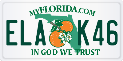FL license plate ELAK46