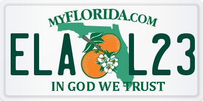 FL license plate ELAL23