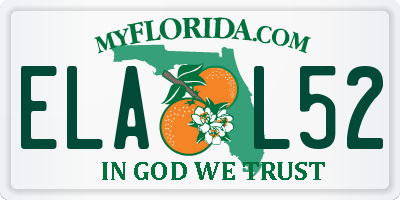 FL license plate ELAL52