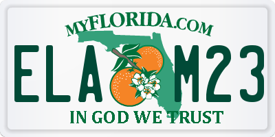 FL license plate ELAM23