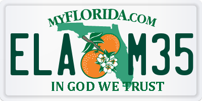 FL license plate ELAM35
