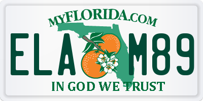 FL license plate ELAM89