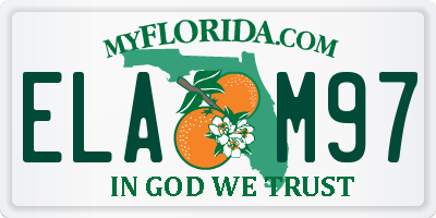 FL license plate ELAM97