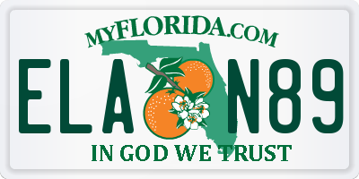 FL license plate ELAN89