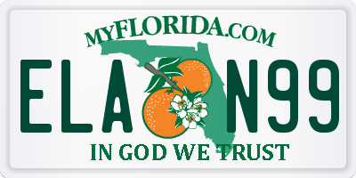 FL license plate ELAN99