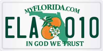 FL license plate ELAO10