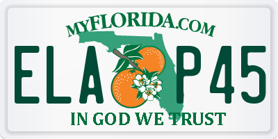 FL license plate ELAP45