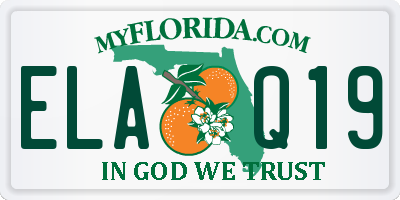 FL license plate ELAQ19
