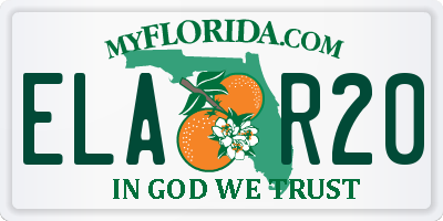 FL license plate ELAR20