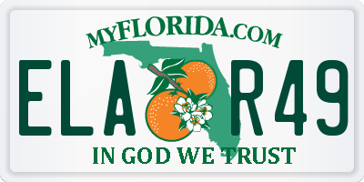 FL license plate ELAR49