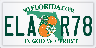 FL license plate ELAR78