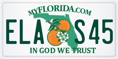 FL license plate ELAS45