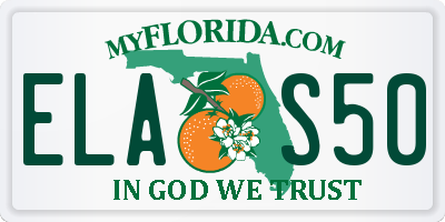 FL license plate ELAS50