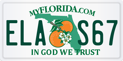 FL license plate ELAS67