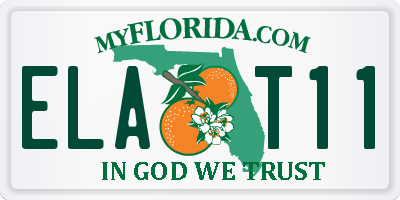 FL license plate ELAT11