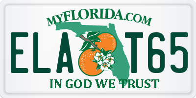 FL license plate ELAT65