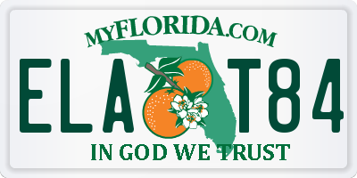FL license plate ELAT84