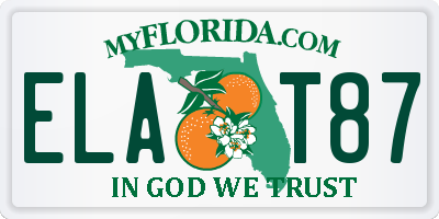 FL license plate ELAT87