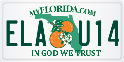 FL license plate ELAU14