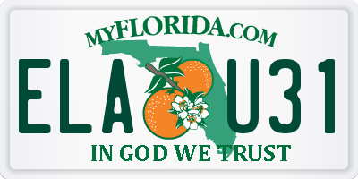 FL license plate ELAU31