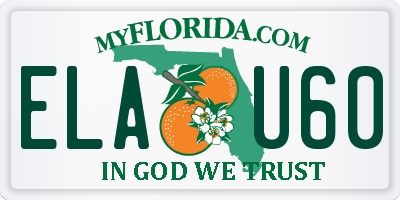 FL license plate ELAU60