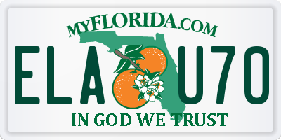 FL license plate ELAU70