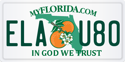 FL license plate ELAU80