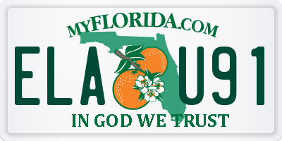 FL license plate ELAU91