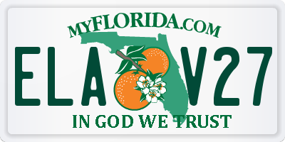 FL license plate ELAV27