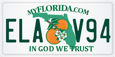 FL license plate ELAV94