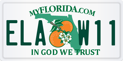 FL license plate ELAW11