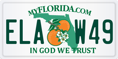 FL license plate ELAW49