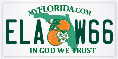 FL license plate ELAW66