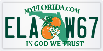 FL license plate ELAW67