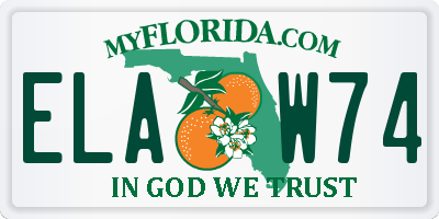 FL license plate ELAW74