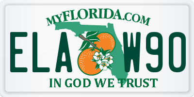 FL license plate ELAW90