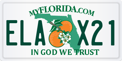 FL license plate ELAX21
