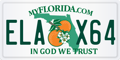 FL license plate ELAX64
