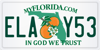 FL license plate ELAY53